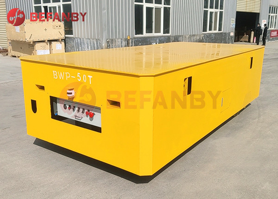 Production Line Heavy Duty Automatic Transport Trolley On Cement Floor