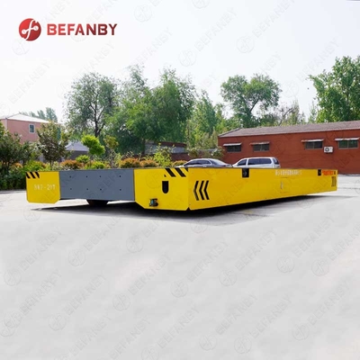 20t Motorized Painting Line Trackless Transfer Cart Four Wheels Steerable Carriage Yellow Color
