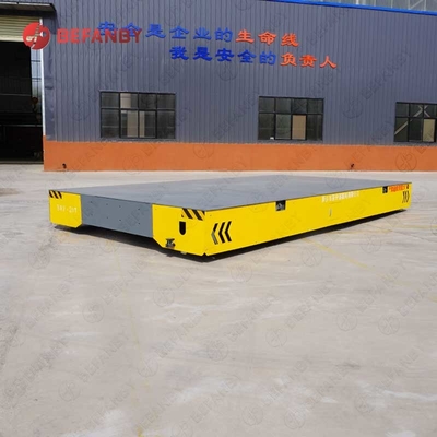 20t Motorized Painting Line Trackless Transfer Cart Four Wheels Steerable Carriage Yellow Color