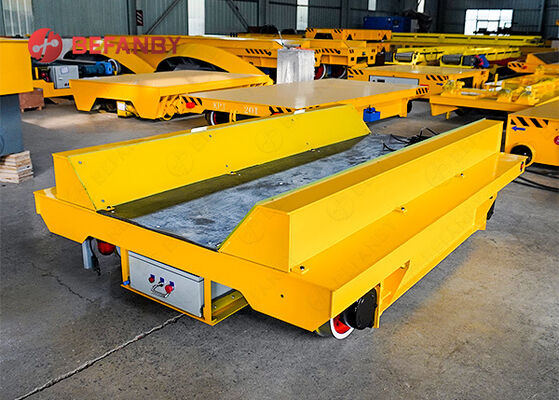 Steel Box Beam Structure Mobile Reel Rail Transfer Cart For Machinery Factory
