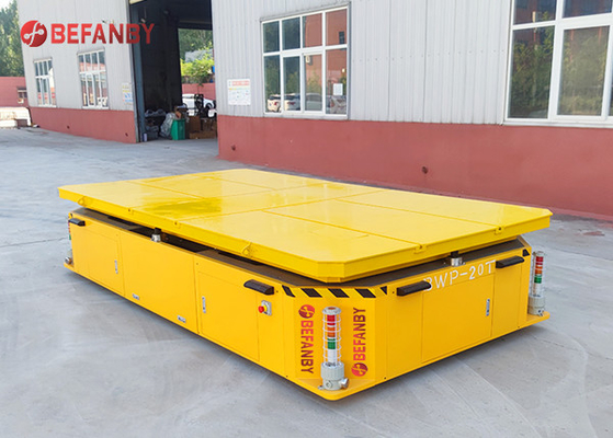 AGV Automated Guided Steerable Platform Vehicles On Cement Floor