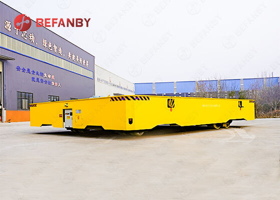 100 Ton Load Capacity Trackless Transfer Cart With PU Wheels and Battery Power for Heavy Material Handling