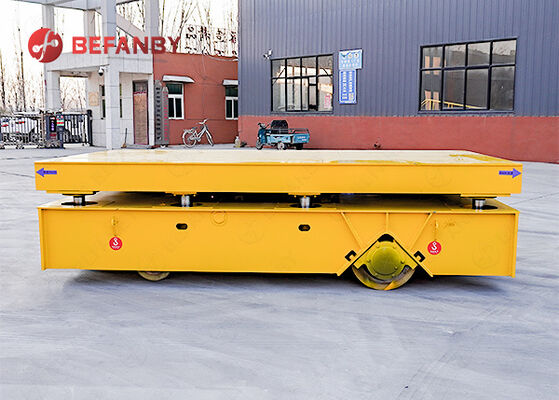 Heavy Duty 35T Battery Powered Trackless Transfer Cart With Hydraulic Lift Function