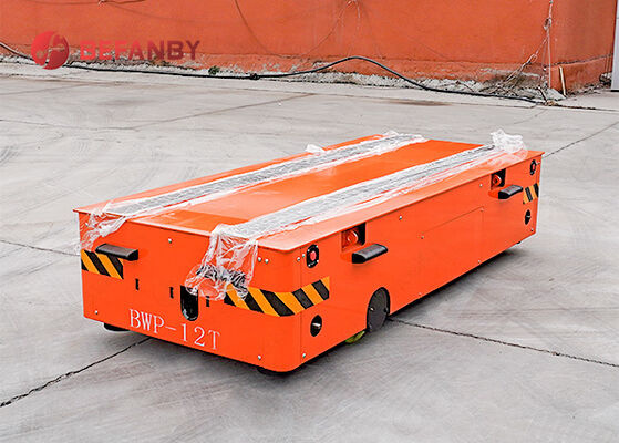 12 طن بطارية تعمل بالبطاريات عربة نقل بدون مسار مع التحكم عن بعد لاسلكي للتعامل مع المواد الصناعية