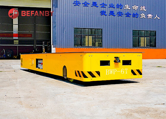 6 Ton Steerable Trackless Transfer Cart For Material Handling